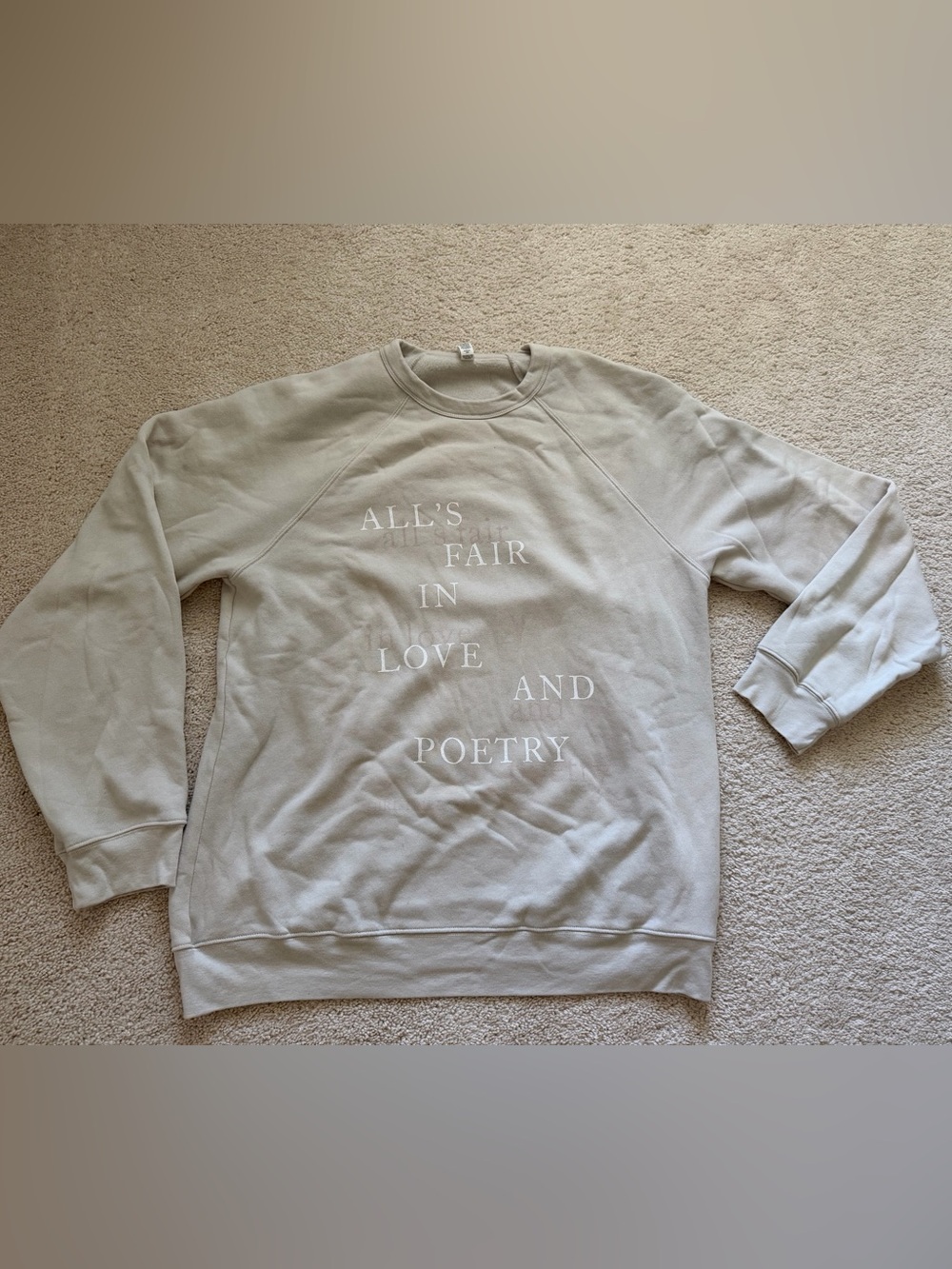 Bella beige Taylor Swift Crewneck TTPD 2XL Sweatshirt